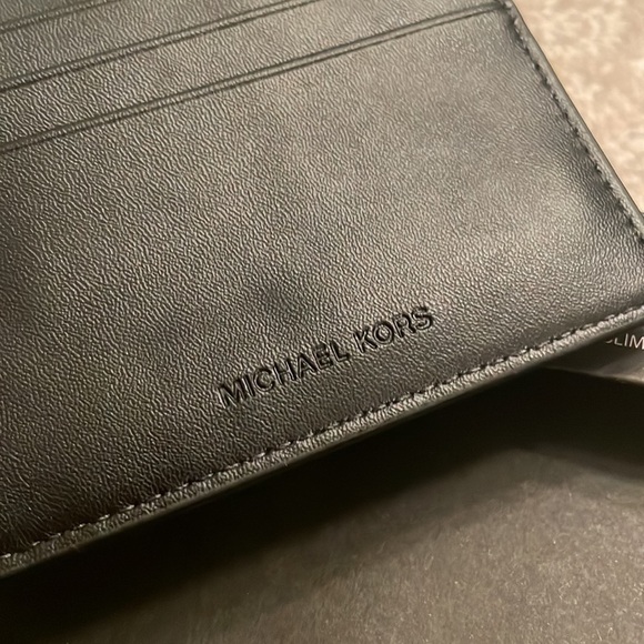 Brand New Michael Kors Admiral Blue Logo Slim Billfold Jet Set Men's Wallet - Picture 8 of 16